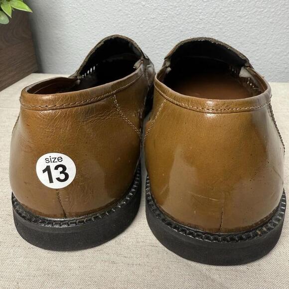 Deer Stags Mens Slip On Shoes Brown Leather Sz 13 D - Picture 4 of 9